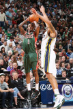 Milwaukee Bucks v Utah Jazz: Brandon Jennings and Deron Williams