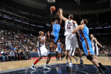 Oklahoma City Thunder v New Jersey Nets: Russell Westbrook, Travis Outlaw and Brook Lopez