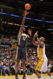 Indiana Pacers v Los Angeles Lakers: Roy Hibbert and Lamar Odom