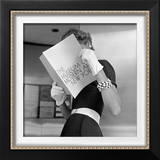Model Jean Patchett Modeling Cheap White Touches That Set Off Expensive Black Dress