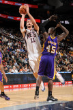 Los Angeles Lakers v New Jersey Nets: Brook Lopez and Derrick Caracter