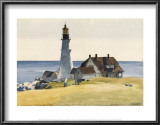 Lighthouse and Buildings, Portland Head, Cape Elizabeth, Maine, c.1927 Lamina Framed Art Print