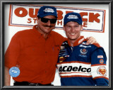 Buy Dale Sr And Dale Jr  With Outback Steakhouse Sign In Background at AllPosters.com