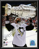 Maxime Talbot Game 7 - 2008-09 NHL Stanley Cup Finals With Stanley Cup Trophy