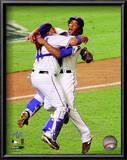 Bengie Molina & Neftali Feliz Celebrate winning the 2010 ALCS