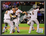 Pablo Sandoval, Freddy Sanchez, Cody Ross, Edgar Renteria, & Juan Uribe Celebrate Game Five of the