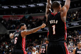 Miami Heat v Washington Wizards: LeBron James and Chris Bosh