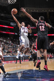 Portland Trail Blazers v New Jersey Nets: Devin Harris and LaMarcus Aldridge
