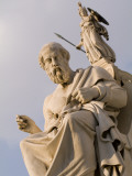 Statues of Plato and Athena in Front of the Academy of Athens
