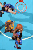 Oklahoma City Thunder v New Orleans Hornets: Russell Westbrook and Emeka Okafor