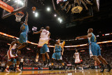 New Orleans Hornets v Miami Heat: Dwyane Wade and Emeka Okafor