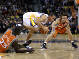 Phoenix Suns v Golden State Warriors: Stephen Curry, Jason Richardson and Steve Nash Photographic Print