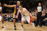 Los Angeles Lakers v Toronto Raptors: Jose Calderon and Derek Fisher
