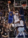 Golden State Warriors v Dallas Mavericks: David Lee and Brendan Haywood