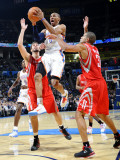 Houston Rockets v Oklahoma City Thunder: Russell Westbrook, Shane Battier and Brad Miller