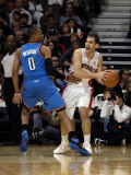 Oklahoma City Thunder v Toronto Raptors: Jose Calderon and Russell Westbrook