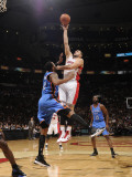 Oklahoma City Thunder v Toronto Raptors: Morris Peterson and Linas Kleiza