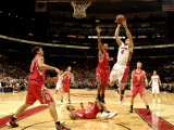Houston Rockets v Toronto Raptors: Linas Kleiza and Chuck Hayes