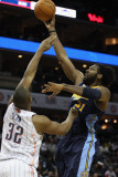 Buy Denver Nuggets v Charlotte Bobcats: Nene and Boris Diaw at AllPosters.com