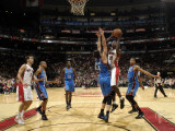 Oklahoma City Thunder v Toronto Raptors: Ed Davis and Nick Collison
