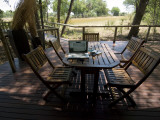 A Laptop Computer on a Table in Okavango's Chitabe Camp