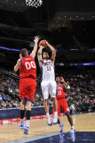 Buy Philadelphia 76ers v New Jersey Nets: Brook Lopez and Spencer Hawes at AllPosters.com