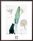 Black Cat and Strelitzia