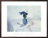 Pansies in a Blue Vase