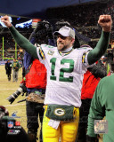 Aaron Rodgers Celebrates winning the 2010 NFC Championship Game