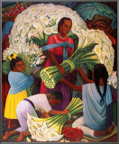 The Flower Vendor Framed Canvas Print