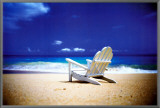 Beach Chair on Empty Beach