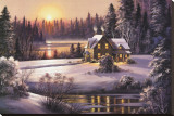 Winter Sunset Stretched Canvas Print