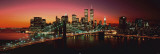 New York - Brooklyn Bridge at night Door Poster