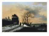Buy Winter Scene with Skaters on a River at AllPosters.com