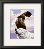 Eagle in Flight with Wolf