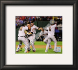 Pablo Sandoval, Freddy Sanchez, Cody Ross, Edgar Renteria, & Juan Uribe Celebrate Game Five of the