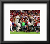 Buster Posey & Brian Wilson Celebrate winning the 2010 NLCS