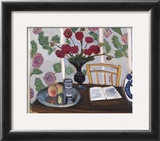 Still Life, Bouquet of Dahlias and White Book, 1923