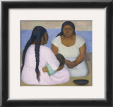 Two Women and a Child Framed Art Print