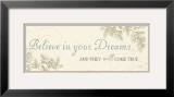 Believe in your dreams Framed Art Print