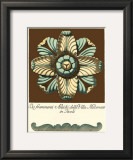Aqua and Brown Rosette III