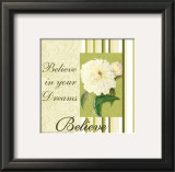 Spring Peony: Believe Framed Art Print