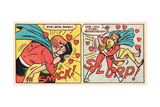 Archie Comics Retro: Pureheart The Powerful Comic Panel; Pureheart kisses Betty and Veronica (Aged)