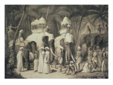 Buy Elephants of the Raja of Travandrum, from 'Voyage in India', Engraved by Louis Henri De Rudder at AllPosters.com