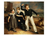 A Group Portrait of Robert, James and Mary Sarah, the Three Children of James Greenhalgh, 1830