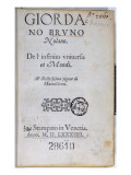 Res 28610 Title Page of 'De L'Infinito Universo Et Mondi' by Giordano Bruno, Published in London
