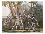 Buy The Arrival of Christopher Columbus in the New World and His Meeting with the Indigenous Peoples at AllPosters.com