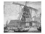 Buy Fighting a Fire in a Windmill Near Worden, from a Book on Firefighting in Holland, Published C.1700 at AllPosters.com