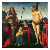 Buy Madonna and Child with Ss. John the Baptist and Sebastian Between Two Donors, C.1500 at AllPosters.com