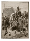 Queen Elizabeth at Tilbury, Illustration from 'Cassell's Illustrated History of England'
